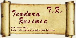 Teodora Resimić vizit kartica